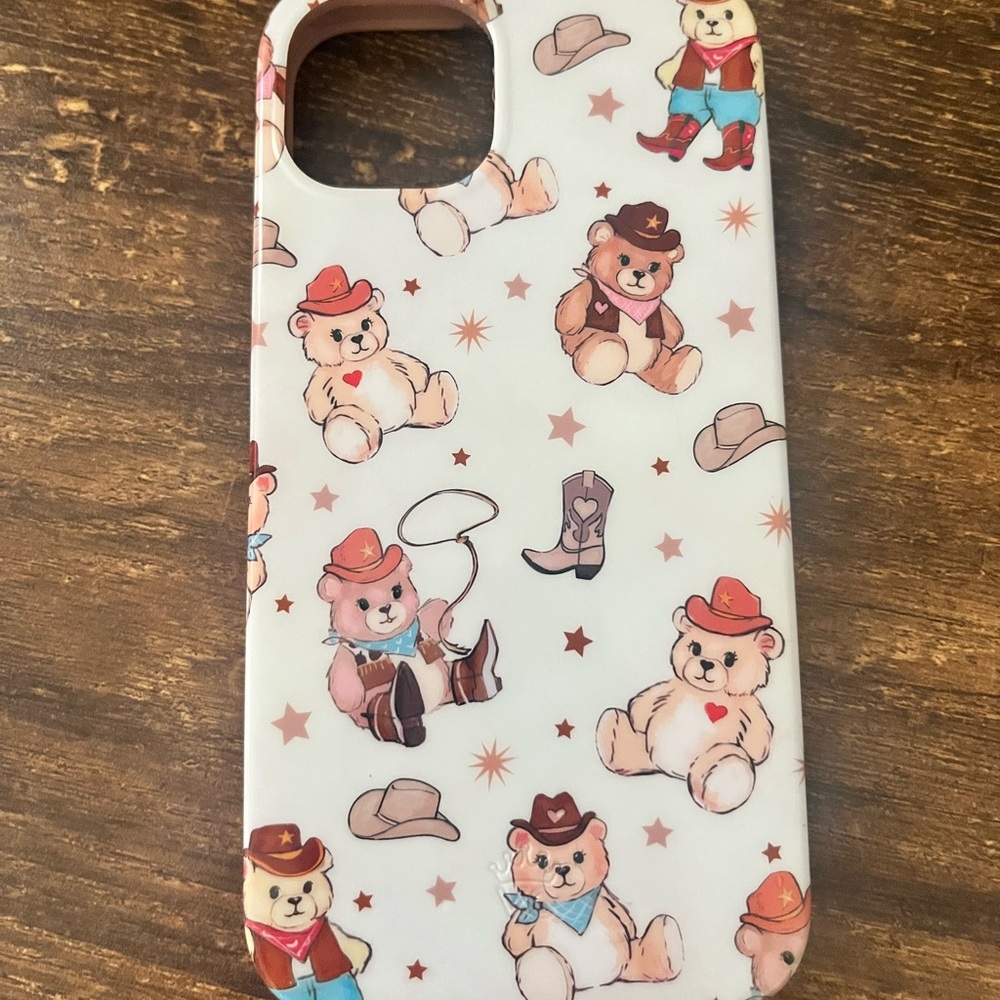 Velvet Caviar Cowboy Bear Phone Case - White and Brown